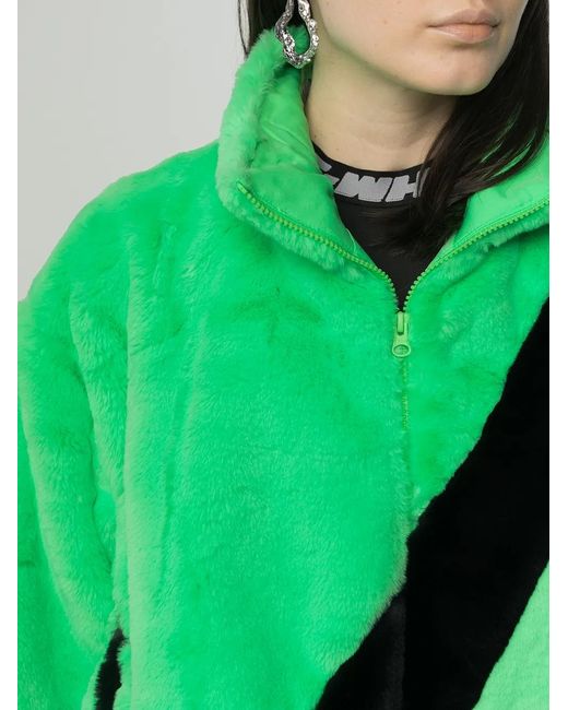 Nike Green Faux-Fur Jacket
