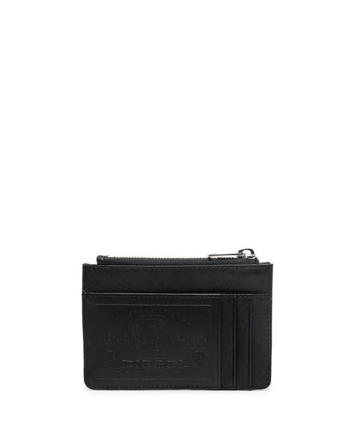 DIESEL Black Embossed-Logo Leather Wallet for men