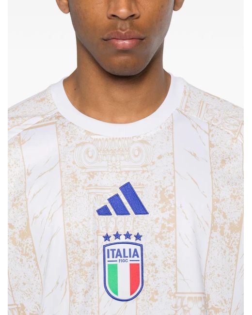 Adidas White Logo-Patch T-Shirt for men