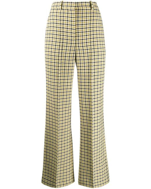Victoria Beckham Yellow High-Waisted Flared Trousers