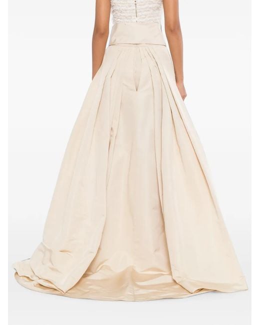 Naeem Khan White Overskirt Silk Trousers