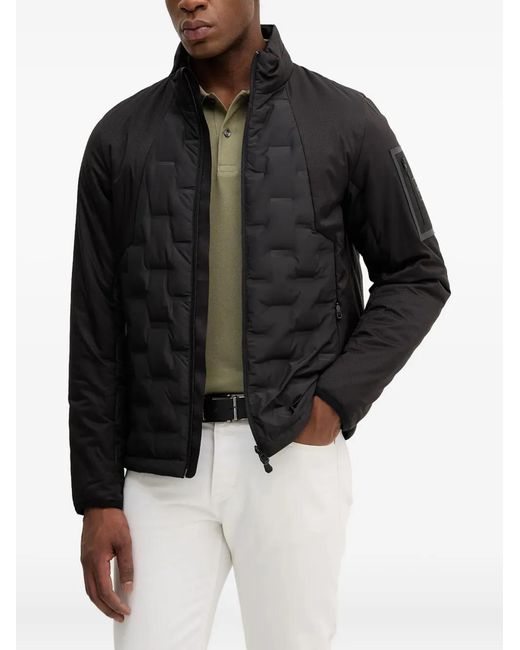 BOSS Quilted Panelled Jacket in Black for Men | Lyst