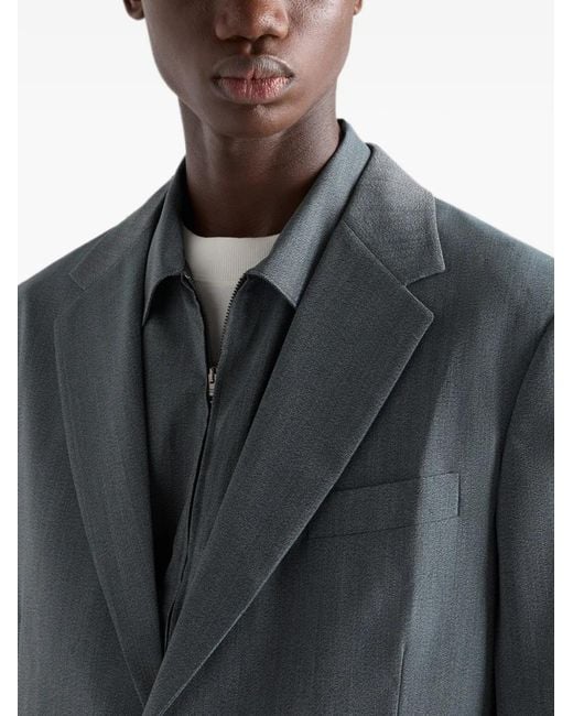 Blazer En Laine À Simple Boutonnage Prada pour homme en coloris Gray