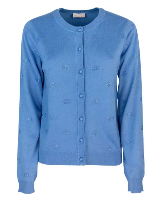 Liu Jo Blue Cardigan Mit Strass