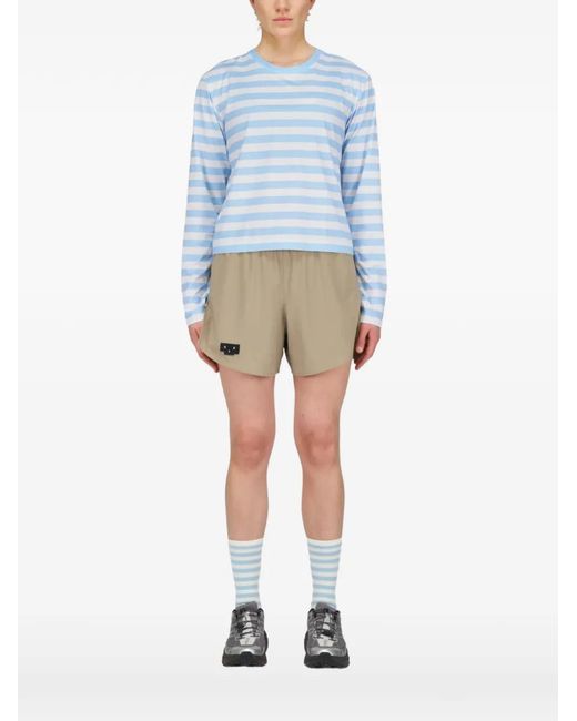 UNNA Blue Striped-Pattern Long-Sleeve T-Shirt