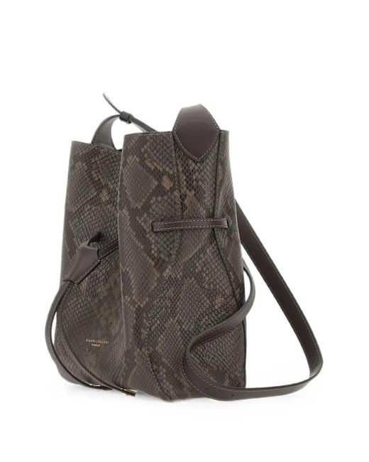 Gianni Chiarini Brown Sienna Python-Print Leather Shoulder Bag