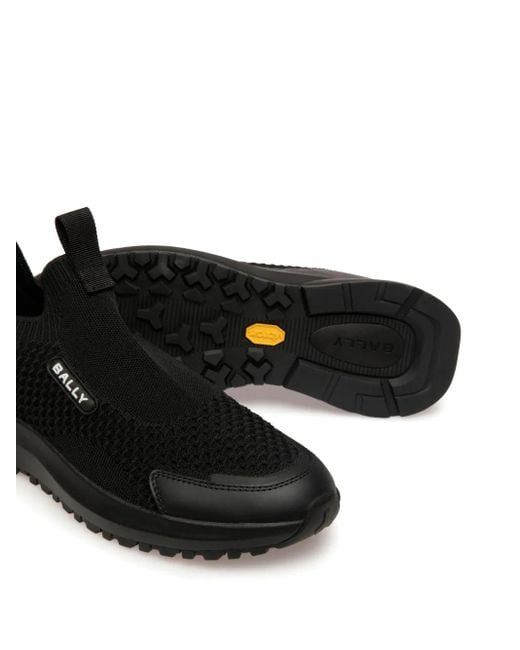 Bally Black Logo-Plaque Slip-On Sneakers for men
