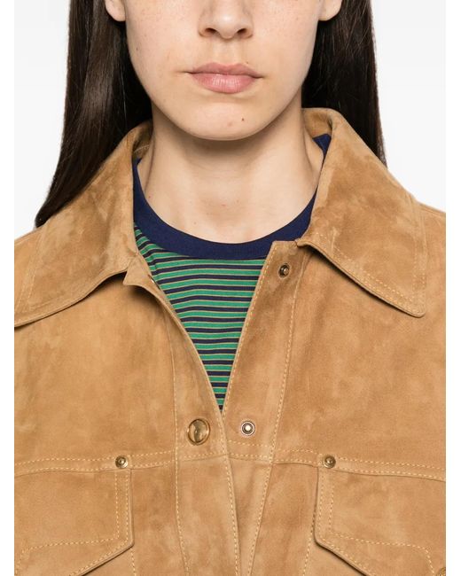 Versace Natural Suede-Effect Leather Jacket