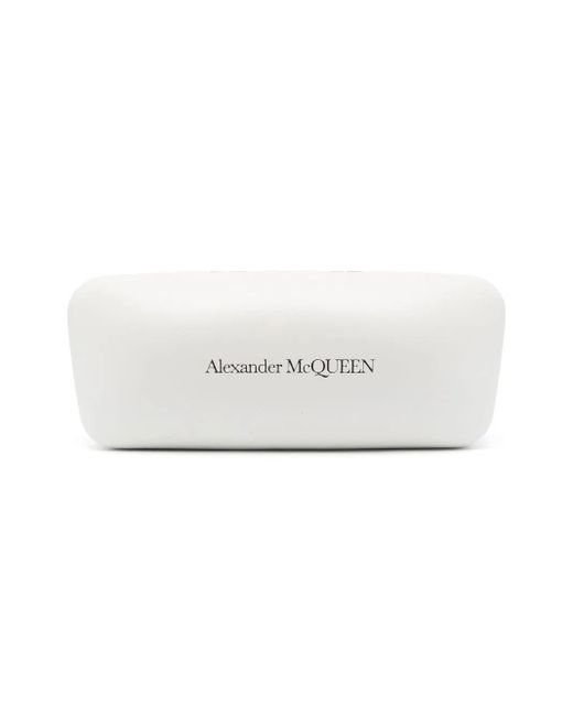 McQueen Black Alexander Mc Queen Eyewear Engraved-logo Square Sunglasses
