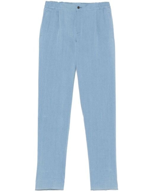 Kiton Blue Drawstring Trousers for men