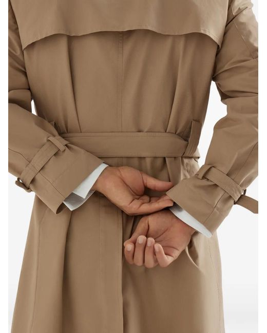 Brunello Cucinelli Natural Belted Techno Cotton Coat for men