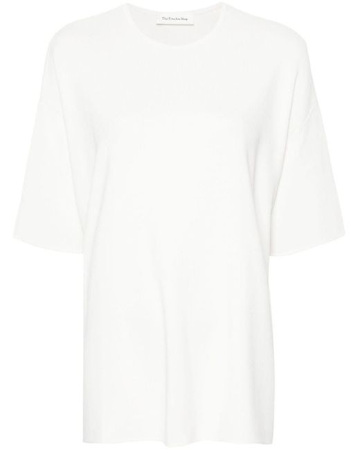Frankie Shop White Lenny Ribbed T-shirt - Women's - Viscose