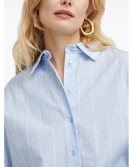 Twinset Blue Striped Buttoned Shirt