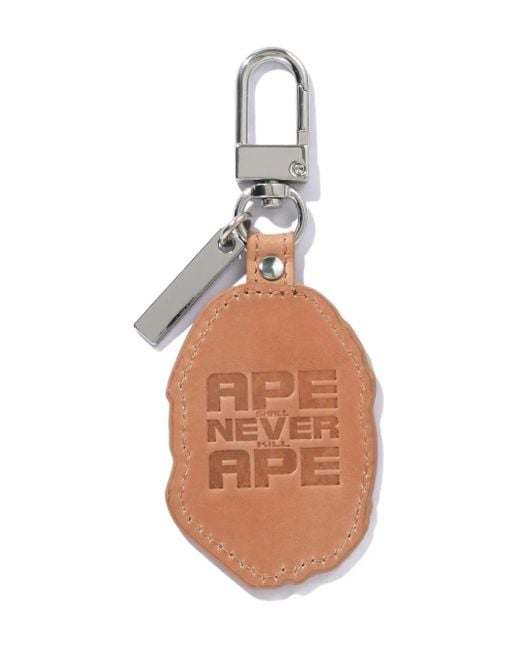 Portachiavi Ape Head di A Bathing Ape in White da Uomo