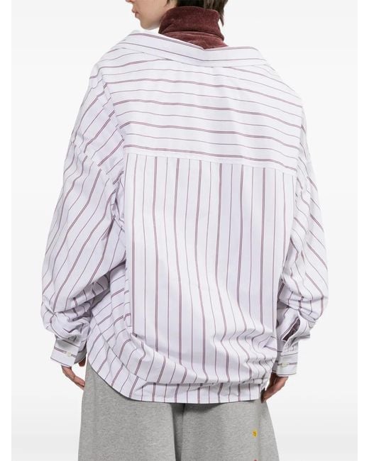 Maison Mihara Yasuhiro White Striped Long-Sleeve Sweatshirt