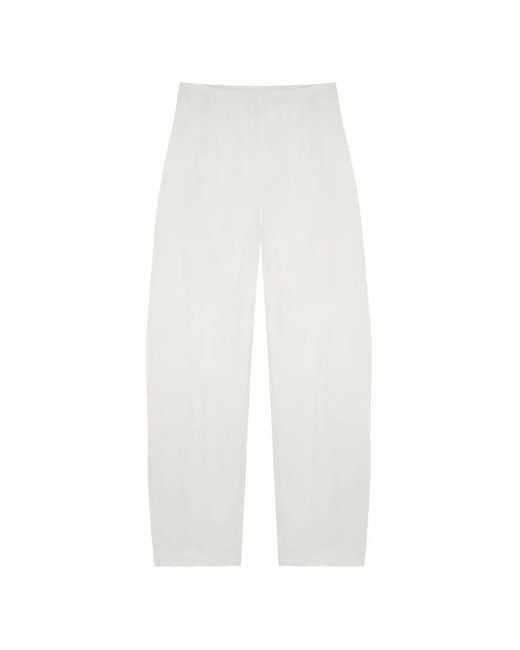 Cortana White Costa Wide-Leg Linen Trousers