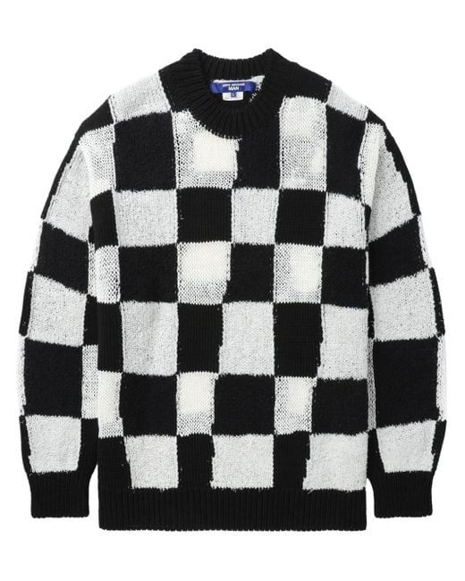 Junya Watanabe Black Checkerboard Cotton-blend Jumper for men