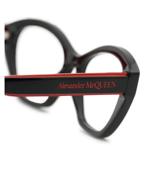 McQueen Black Cat-Eye Frame Glasses