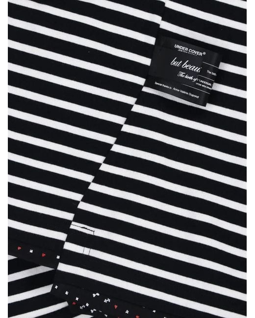 Undercover Black Striped Asymmetric Long-Sleeve T-Shirt
