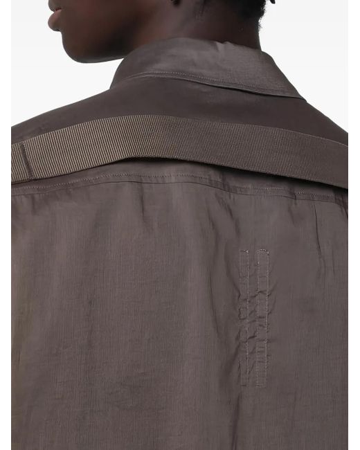 Rick Owens Brown Long-Sleeve Panelled Shirt for men