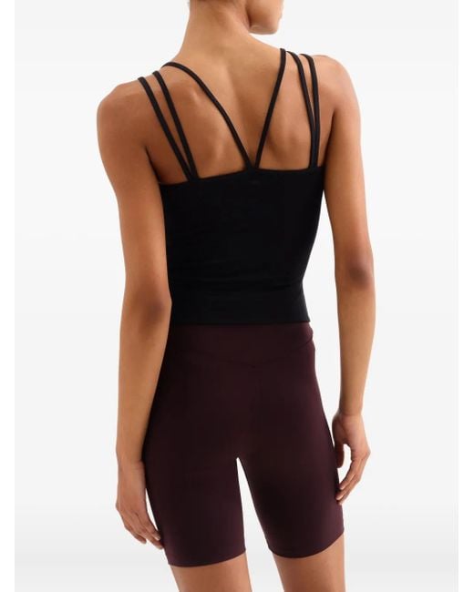 Eres Black Nadia Cross-Strap Ribbed Tank Top