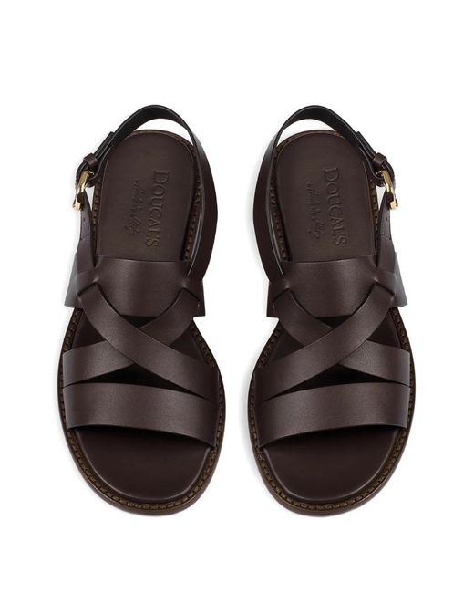Doucal's White Multi-Strap Leather Sandals