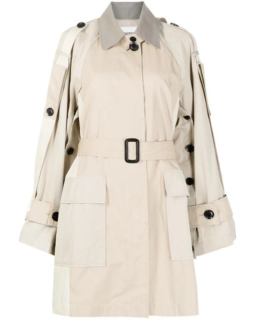 Goen.J Natural Colour-Block Oversized Trench Coat
