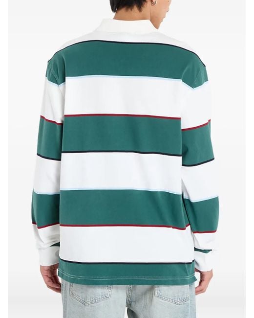 Camicia A Righe A Maniche Lunghe di Fred Perry in Green da Uomo