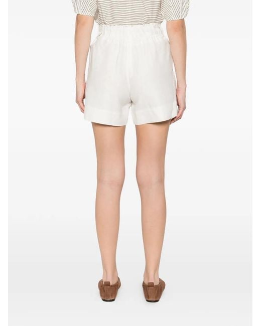 Eleventy White Shorts Mit Kordelzug