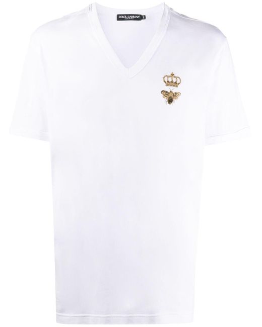 Camiseta con motivo de abeja y corona Dolce & Gabbana de hombre de color  Blanco | Lyst