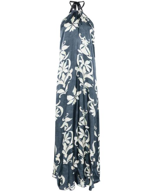 Forte Forte Maxi-Jurk Met Bloemenprint in het Blue