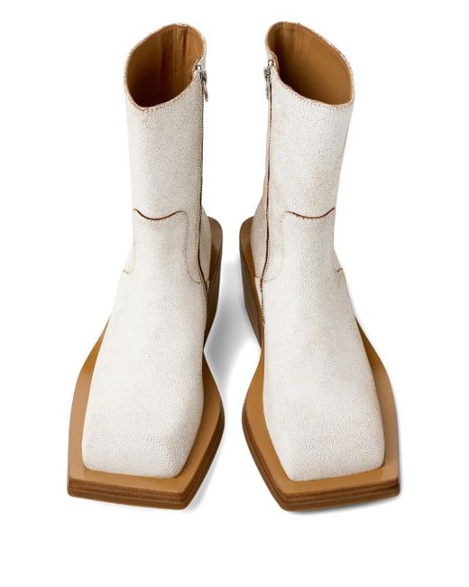 CAMPERLAB White Quetal Zip-Front Square-Toe Boots