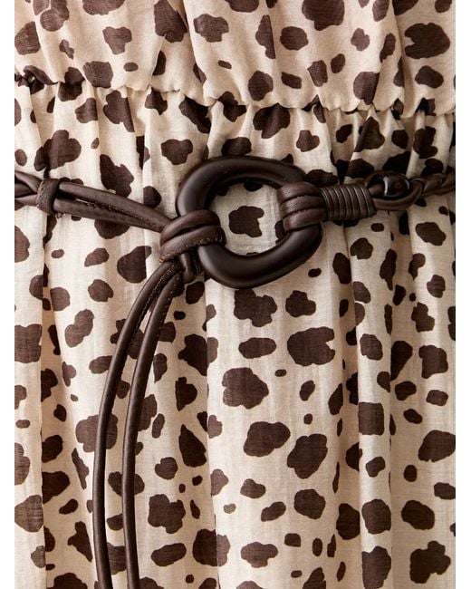 ViCOLO Natural Animal-Print Midi Dress