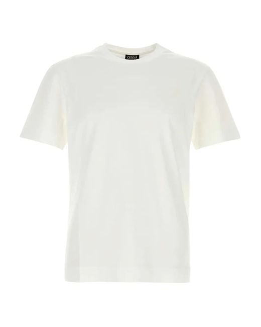 メンズ Zegna クルーネック Tシャツ White