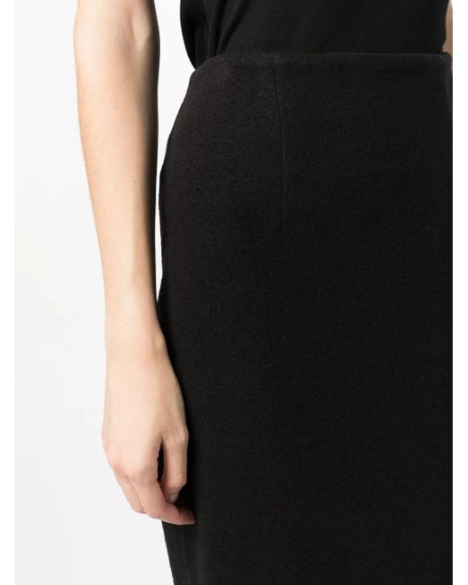 Gentry Portofino Black Midi Wool Pencil Skirt