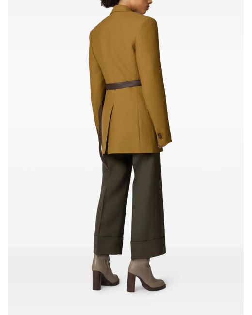 Tod's Green Double-Breasted Wool Jacket