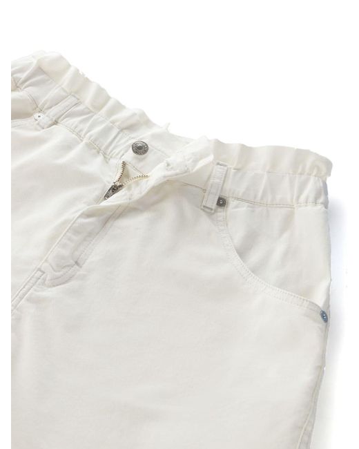 Woolrich White Rivet-detail Elasticated-waist Shorts