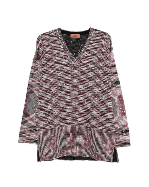 Missoni Pink V-Neck Knitwear