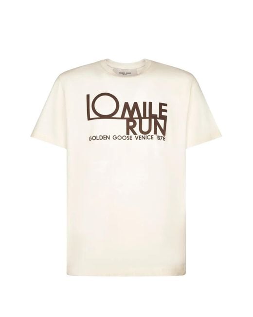 Golden Goose Deluxe Brand White Logo-Print T-Shirt for men