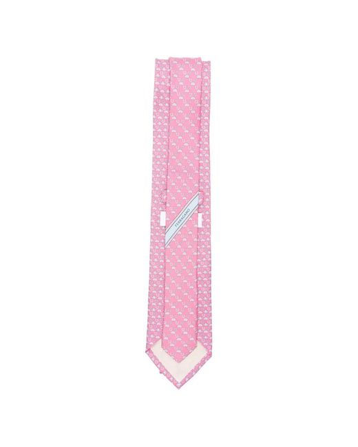 Ferragamo Pink Patterned Tie for men