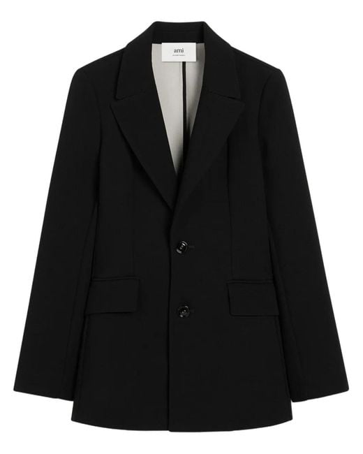 AMI Black Single-Breasted Blazer