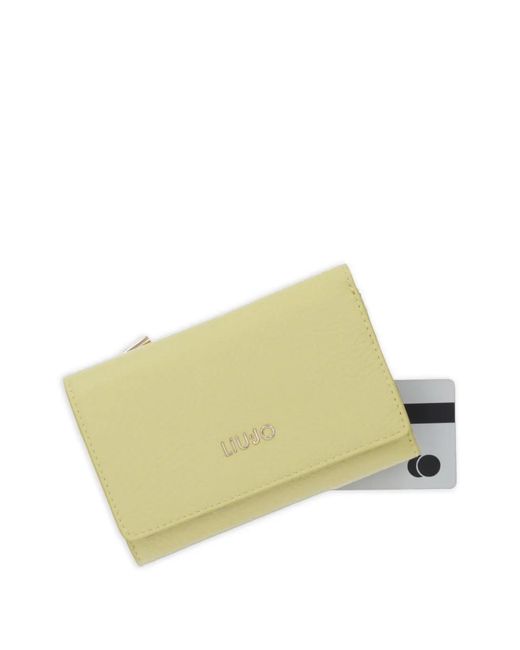 Liu Jo Natural Pebbled-Effect Trifold Wallet