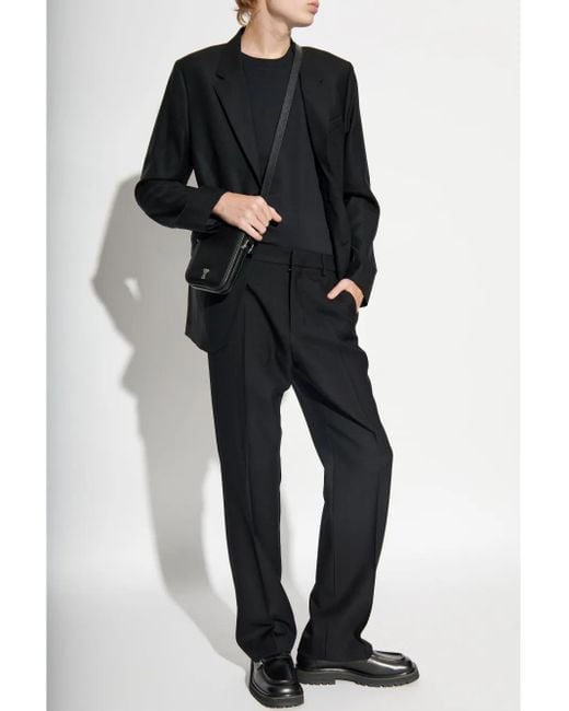 AMI Black Wool Single-Breasted Blazer for men