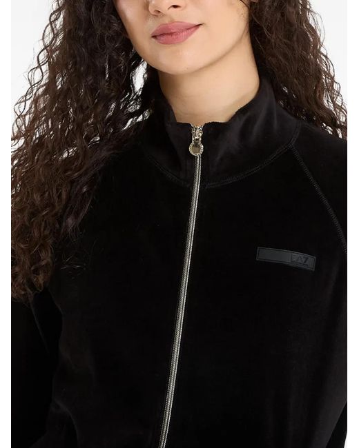 EA7 Sweater Met Rits in het Black