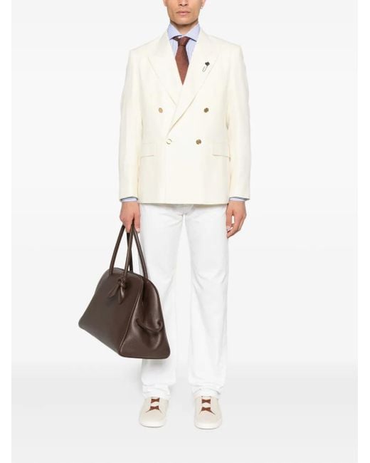 Lardini Natural Double-Breasted-Button Blazer for men