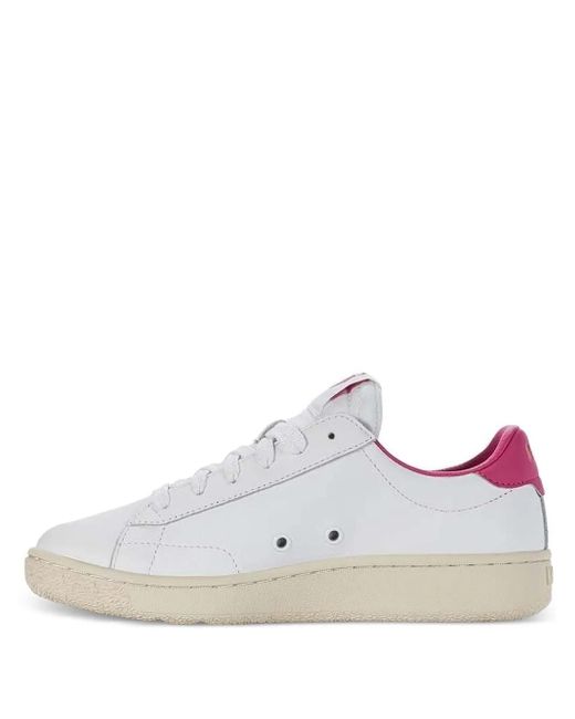 K-swiss White Leather-Panels Lace-Up Low-Top Sneakers