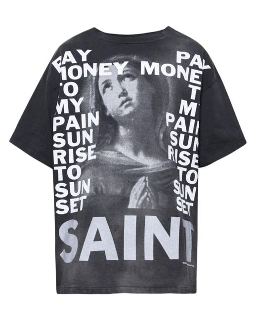 SAINT Mxxxxxx Black Stay Real T-shirt for men