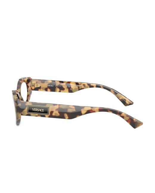 Versace Brown Tortoiseshell Rectangle-Frame Glasses