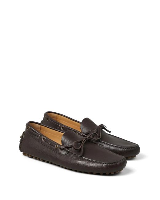 Brunello Cucinelli Brown Driver Leather Loafers for men