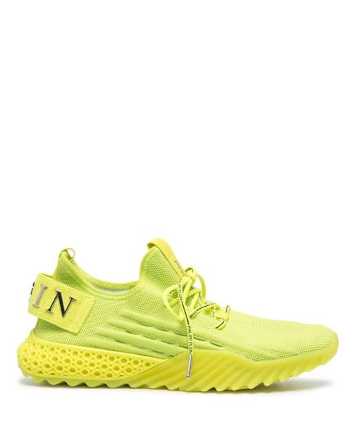 Philipp Plein Yellow Runner Iconic Lace-up Sneakers